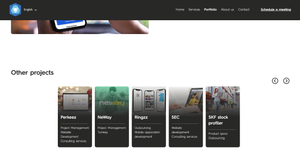 Other projects section on the product district web site